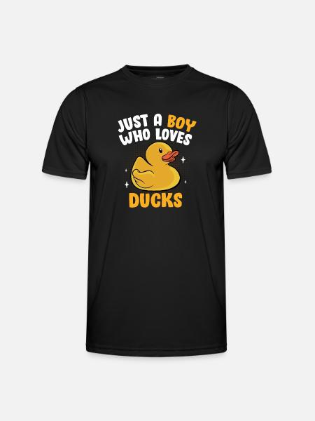 Bare en dreng, der elsker gummiænder ælling sjov d - Funktionsshirt til herrer - sort