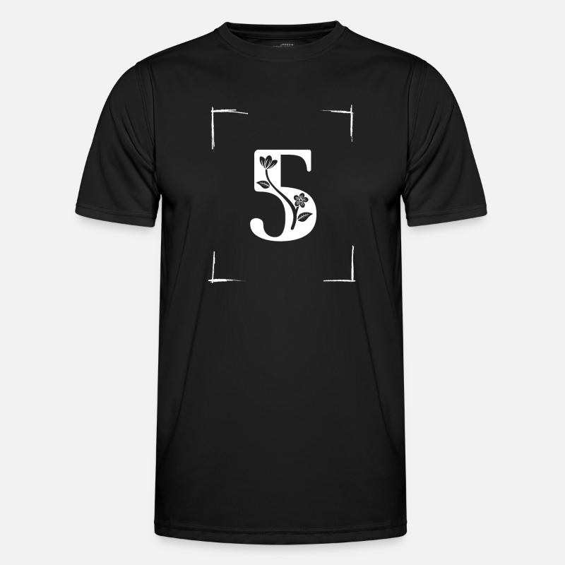 number 5 initial - Men's Functional T-Shirt - black