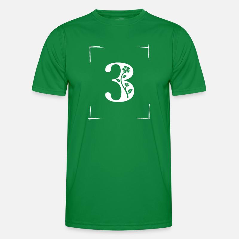 number 3 initial Men's Functional T-Shirt