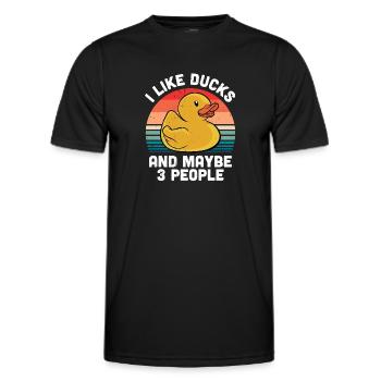 Vintage Duckie Retro I Like Rubber Ducks And Maybe - Men's Functional T-Shirt - black - Front - AI Model Male 178 dark (178cm)