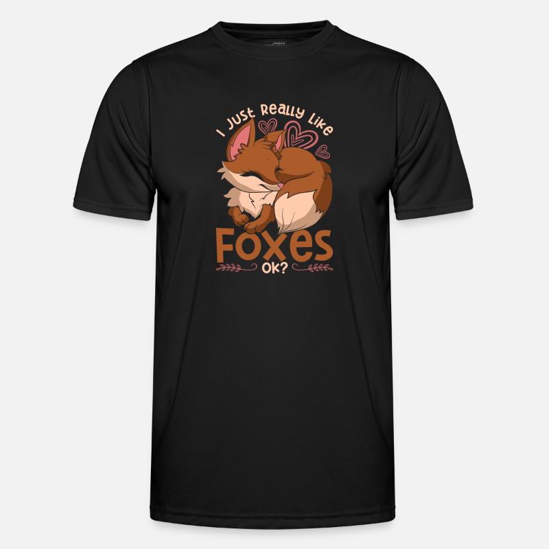 Fuchs - Männer Funktions-T-Shirt - Schwarz