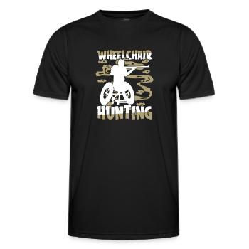 Hunting Hunter Hunting Wheelchair Hunting - Men's Functional T-Shirt - black - Front - AI Model Male 178 dark (178cm)