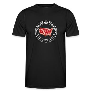 Steak - Männer Funktions-T-Shirt - Schwarz - Vorne - AI Model Male 178 dark (178cm)