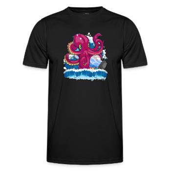Sea Creatures Ocean Animal Gift Cute Kraken - Men's Functional T-Shirt - black - Front - AI Model Male 178 dark (178cm)