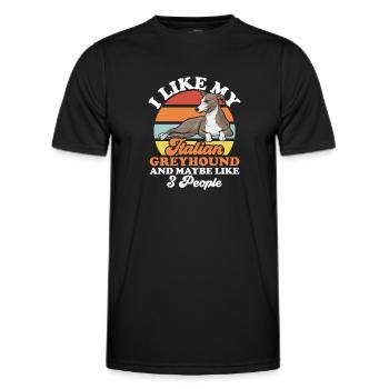 Italian Greyhound Greyhound Dogs - Men's Functional T-Shirt - black - Front - AI Model Male 178 dark (178cm)