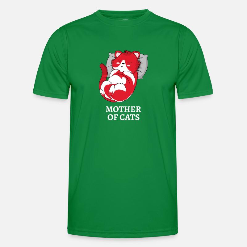Mutter von Katzen - Schlafende Katz Männer Funktions-T-Shirt