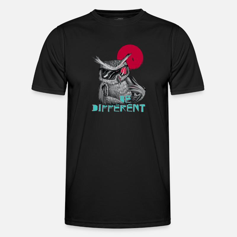 Be different Eule - einzigartig & besonders - Männer Funktions-T-Shirt - Schwarz
