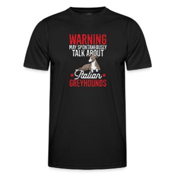 Italian Greyhound Greyhound Dogs - Men's Functional T-Shirt - black - Front - AI Model Male 178 dark (178cm)