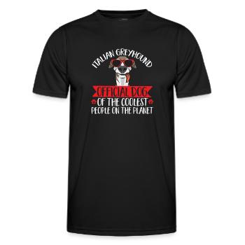 Italian Greyhound Greyhound Dogs - Men's Functional T-Shirt - black - Front - AI Model Male 178 dark (178cm)