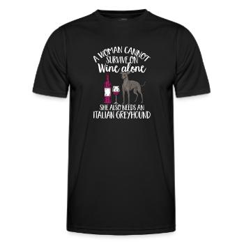 Italienischer Windspiel Windhund Hunde - Männer Funktions-T-Shirt - Schwarz - Vorne - AI Model Male 178 dark (178cm)