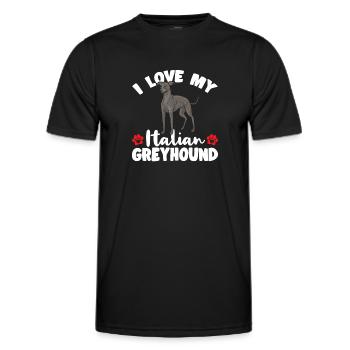 Italienischer Windspiel Windhund Hunde - Männer Funktions-T-Shirt - Schwarz - Vorne - AI Model Male 178 dark (178cm)