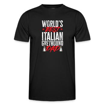 Italian Greyhound Greyhound Dogs - Men's Functional T-Shirt - black - Front - AI Model Male 178 dark (178cm)