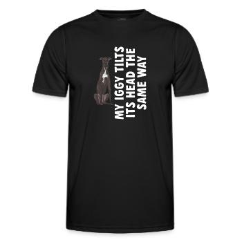 Italian Greyhound Greyhound Dogs - Men's Functional T-Shirt - black - Front - AI Model Male 178 dark (178cm)