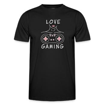 I Love Gaming - Gamer Life - Männer Funktions-T-Shirt - Schwarz - Vorne - AI Model Male 178 dark (178cm)