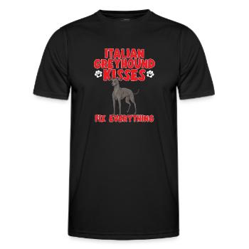 Italian Greyhound Greyhound Dogs - Men's Functional T-Shirt - black - Front - AI Model Male 178 dark (178cm)