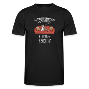 Italienischer Windspiel Windhund Hunde - Männer Funktions-T-Shirt - Schwarz - Vorne - AI Model Male 178 dark (178cm)