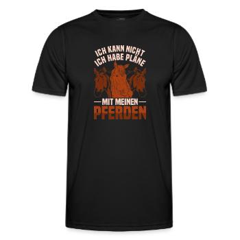 Reiterhof Pferde Reiter Geschenk Lustiges Pferd - Männer Funktions-T-Shirt - Schwarz - Vorne - AI Model Male 178 dark (178cm)