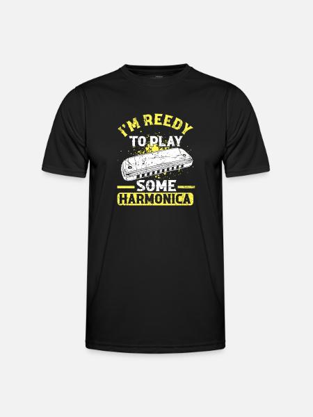 Harmonikaspieler für Munharmonika Spieler - Männer Funktions-T-Shirt - Schwarz