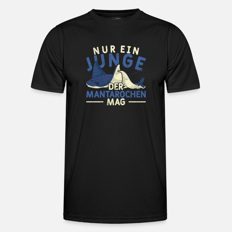 Nur ein Junge der Mantarochen mag Mantarochen - Männer Funktions-T-Shirt - Schwarz