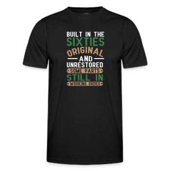 Built sixties original 50th birthday - Men's Functional T-Shirt - black - Front - AI Model Male 178 dark (178cm)