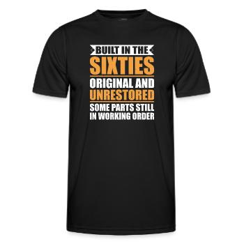 Built sixties original 50th birthday - Men's Functional T-Shirt - black - Front - AI Model Male 178 dark (178cm)