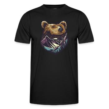 Bär und Berg - Männer Funktions-T-Shirt - Schwarz - Vorne - AI Model Male 178 dark (178cm)