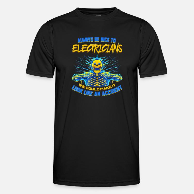 Electrician Funny Gift for Electrical Engineer - Men's Functional T-Shirt - black