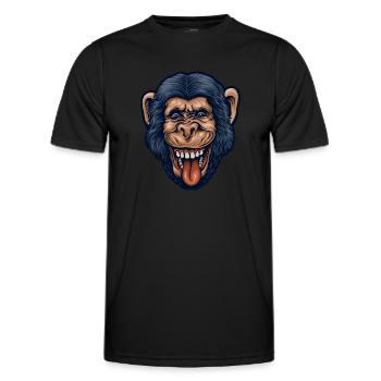 Chimp head - Men's Functional T-Shirt - black - Front - AI Model Male 178 dark (178cm)