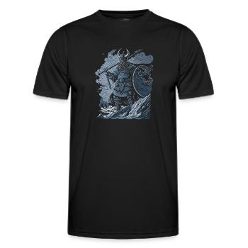 Viking warrior Norse mythology Nordmann Viking - Men's Functional T-Shirt - black - Front - AI Model Male 178 dark (178cm)