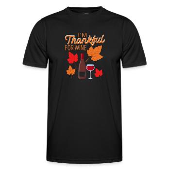 Je suis reconnaissant pour Wine Funny Thanksgiving - T-shirt sport Homme - noir - Devant - AI Model Male 178 dark (178cm)