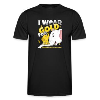 Elephant Ribbon Childhood Cancer Awareness - Men's Functional T-Shirt - black - Front - AI Model Male 178 dark (178cm)