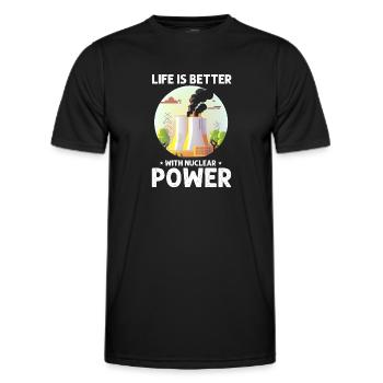 Kernenergie Design für Erneuerbare Kernenergie - Männer Funktions-T-Shirt - Schwarz - Vorne - AI Model Male 178 dark (178cm)
