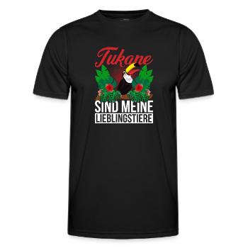 Lieblingstier Exotischer Vogel Geschenk Tier Tukan - Männer Funktions-T-Shirt - Schwarz - Vorne - AI Model Male 178 dark (178cm)
