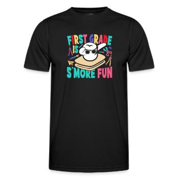 Kids Camping Dabbing Marshmallow First Grade Is Sm - Männer Funktions-T-Shirt - Schwarz - Vorne - AI Model Male 178 dark (178cm)