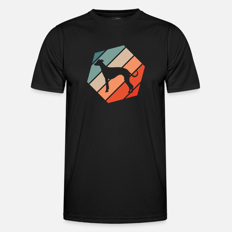 Whippet Retro Hund Männer Funktions-T-Shirt