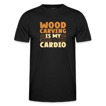 Charpentier sculpteur sur bois - T-shirt sport Homme - noir - Devant - AI Model Male 178 dark (178cm)