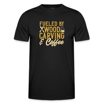 Woodworking carving carpenter - Men's Functional T-Shirt - black - Front - AI Model Male 178 dark (178cm)