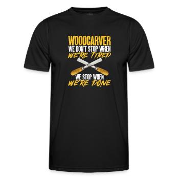 Charpentier sculpteur sur bois - T-shirt sport Homme - noir - Devant - AI Model Male 178 dark (178cm)
