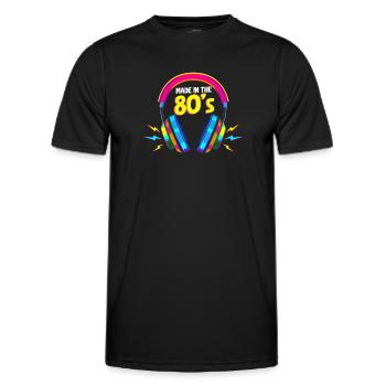 80er Die Musik der 80er - Männer Funktions-T-Shirt - Schwarz - Vorne - AI Model Male 178 dark (178cm)