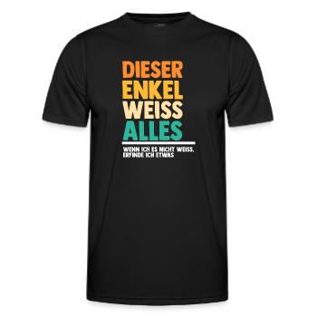Enkel - Männer Funktions-T-Shirt - Schwarz - Vorne - AI Model Male 178 dark (178cm)
