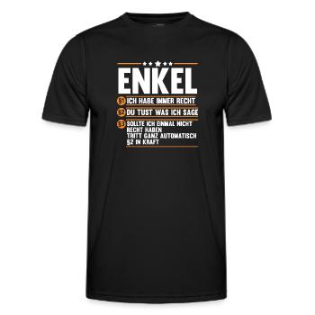 Enkel - Männer Funktions-T-Shirt - Schwarz - Vorne - AI Model Male 178 dark (178cm)