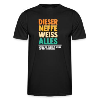 Neffe - Männer Funktions-T-Shirt - Schwarz - Vorne - AI Model Male 178 dark (178cm)
