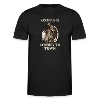Krampus T-Shirt The sinister Christmas custom. - Men's Functional T-Shirt - black - Front - AI Model Male 178 dark (178cm)
