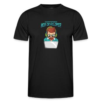 Web Developer Web Developer Certified - Men's Functional T-Shirt - black - Front - AI Model Male 178 dark (178cm)