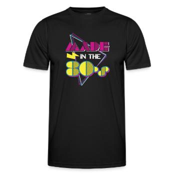 80er Die Musik der 80er - Männer Funktions-T-Shirt - Schwarz - Vorne - AI Model Male 178 dark (178cm)