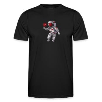Tischtennis Pingpong Astronaut - Männer Funktions-T-Shirt - Schwarz - Vorne - AI Model Male 178 dark (178cm)