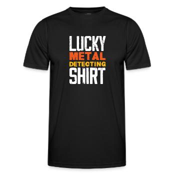 Détecteur de métaux à sondage amusant - T-shirt sport Homme - noir - Devant - AI Model Male 178 dark (178cm)
