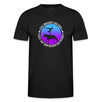 Reiten Pferd Spruch Reiterin Reiterhof Reitverein - Männer Funktions-T-Shirt - Schwarz - Vorne - AI Model Male 178 dark (178cm)