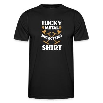 Détecteur de métaux à sondage amusant - T-shirt sport Homme - noir - Devant - AI Model Male 178 dark (178cm)
