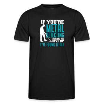 Détecteur de métaux à sondage amusant - T-shirt sport Homme - noir - Devant - AI Model Male 178 dark (178cm)